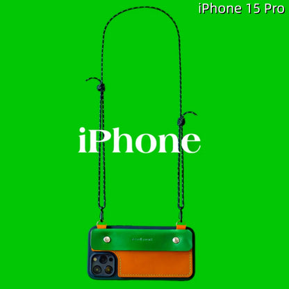 iPhone 15 Pro Leather Case | with Strap Crossbody and Wallet