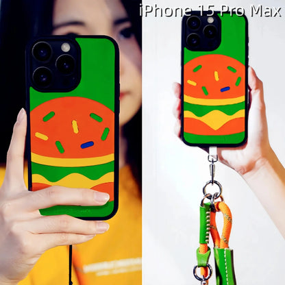 iPhone 15 Pro Max Leather Case | with Hand Made Hamburger Design