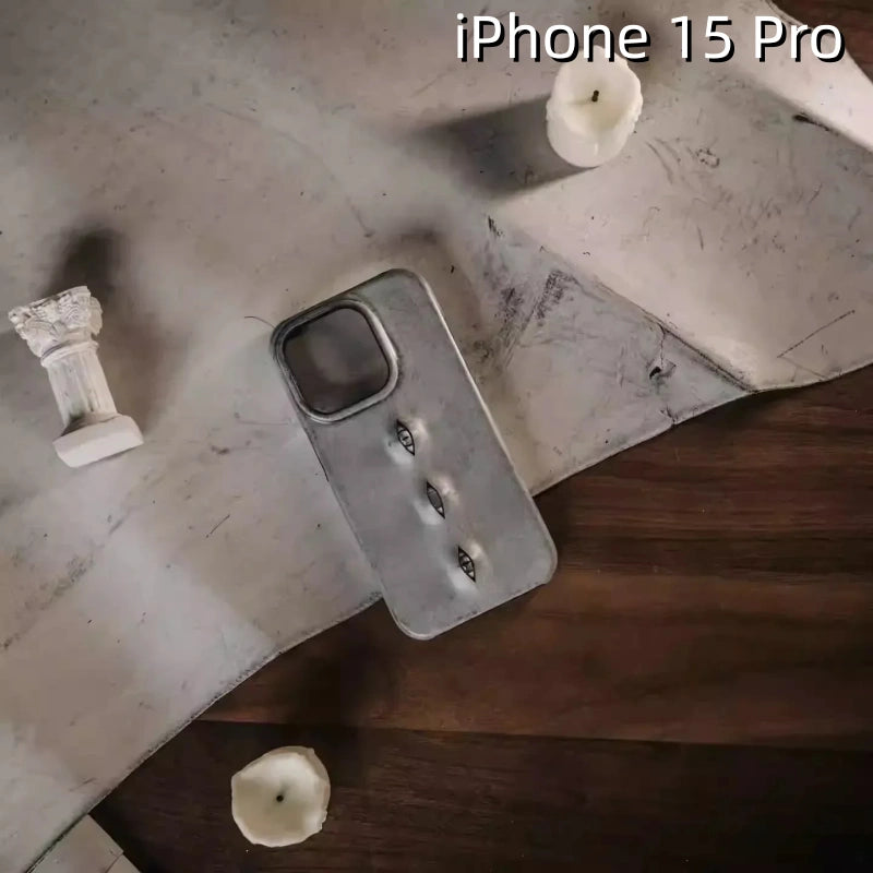iPhone 15 Pro Leather Case | with 3D Eye Pattern