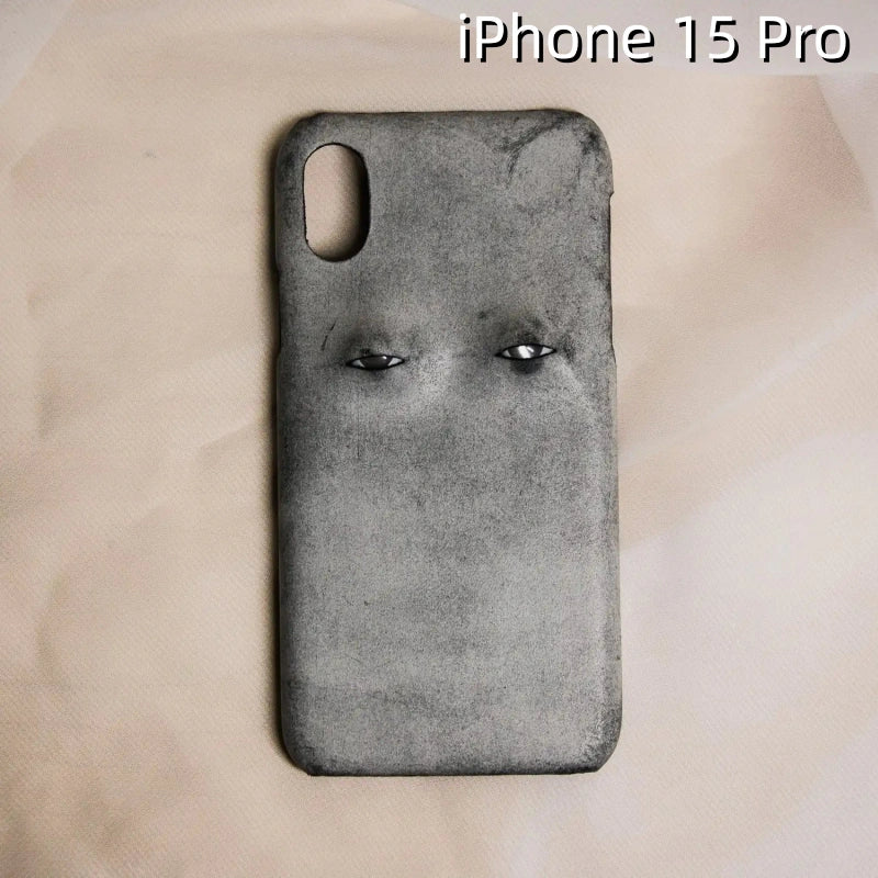 iPhone 15 Pro Leather Case | with 3D Eye Pattern
