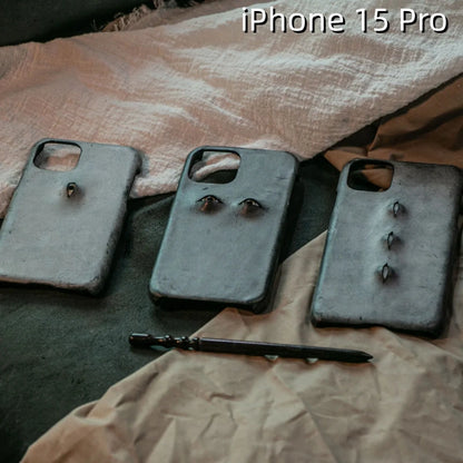 iPhone 15 Pro Leather Case | with 3D Eye Pattern