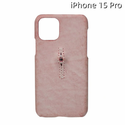 iPhone 15 Pro Leather Case | with 3D Eye Sutures Design