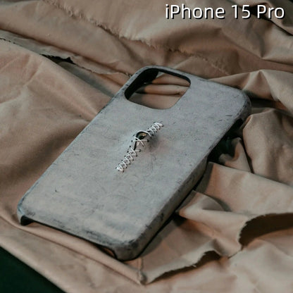 iPhone 15 Pro Leather Case | with 3D Eye Sutures Design