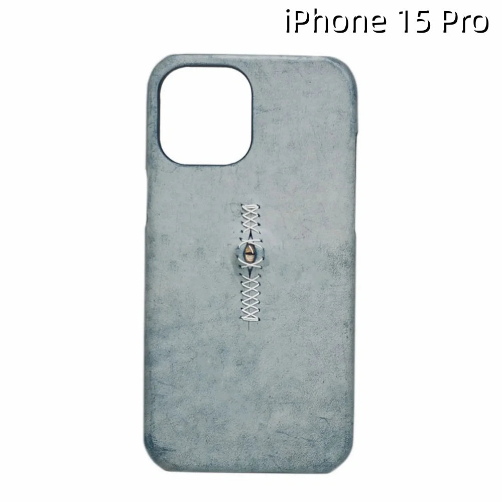 iPhone 15 Pro Leather Case | with 3D Eye Sutures Design