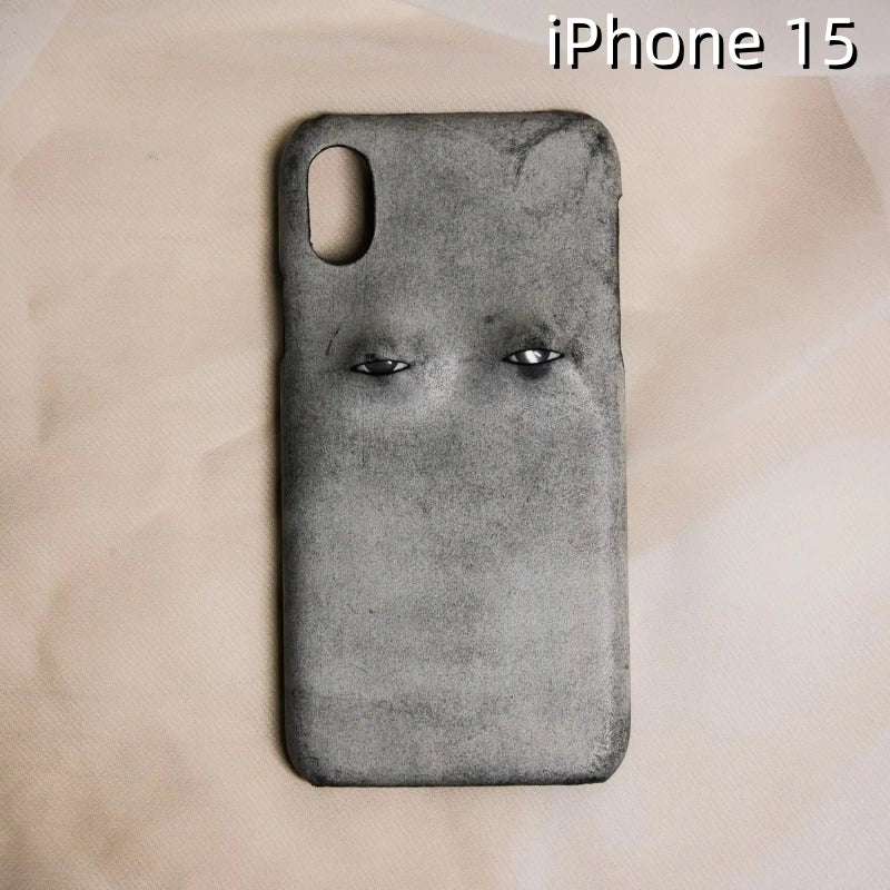 iPhone 15 Leather Case | with 3D Eye Pattern