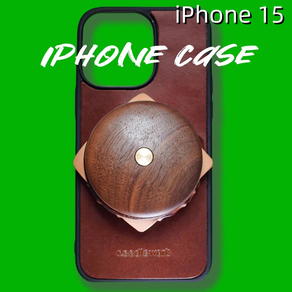 iPhone 15 Leather Case | with Removable Handle | Hamburger style