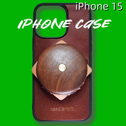 iPhone 15 Leather Case | with Removable Handle | Hamburger style