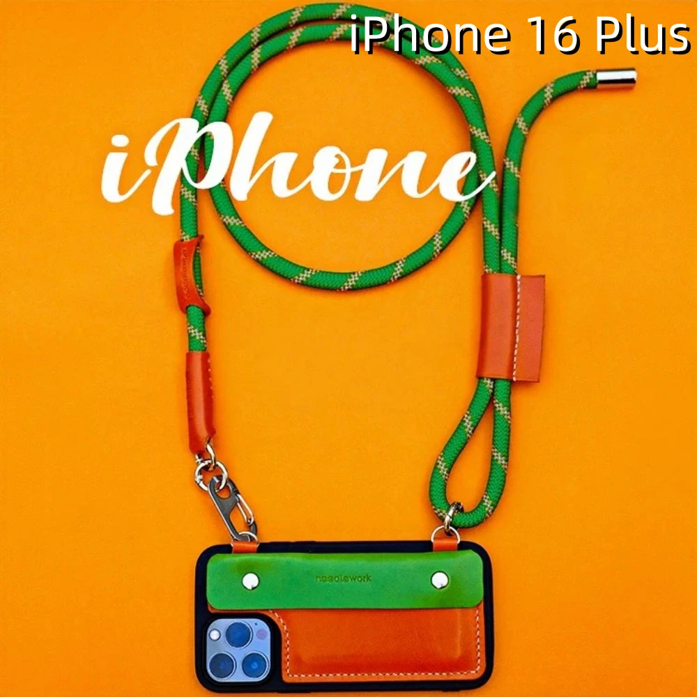 iPhone 16 Plus Leather Case | with Strap and Wallet