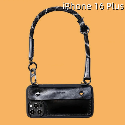 iPhone 16 Plus Leather Case | with Strap and Wallet