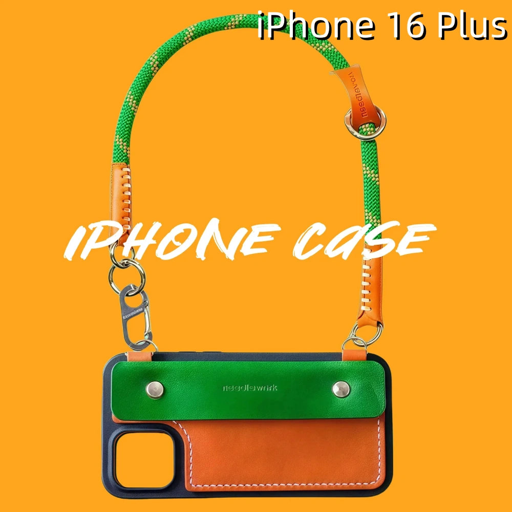 iPhone 16 Plus Leather Case | with Strap and Wallet