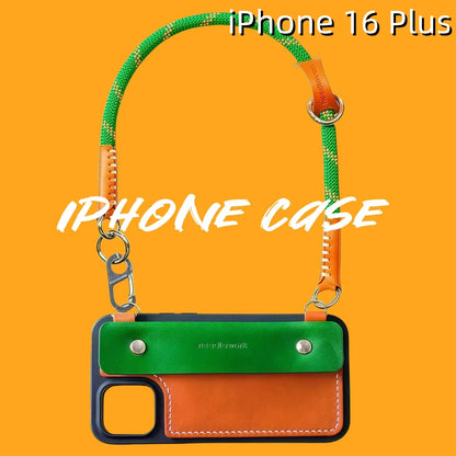iPhone 16 Plus Leather Case | with Strap and Wallet