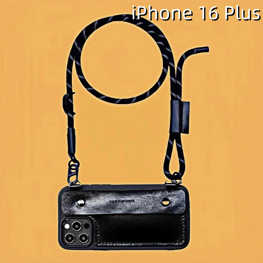 iPhone 16 Plus Leather Case | with Strap and Wallet