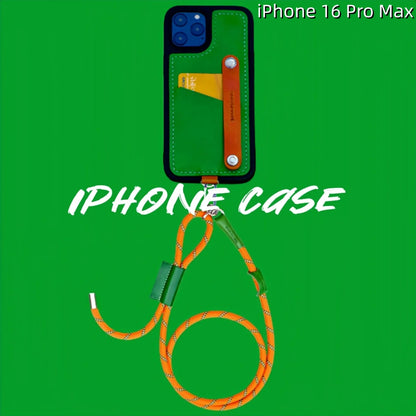 iPhone 16 Pro Max Leather Case | with Strap and Card Holder