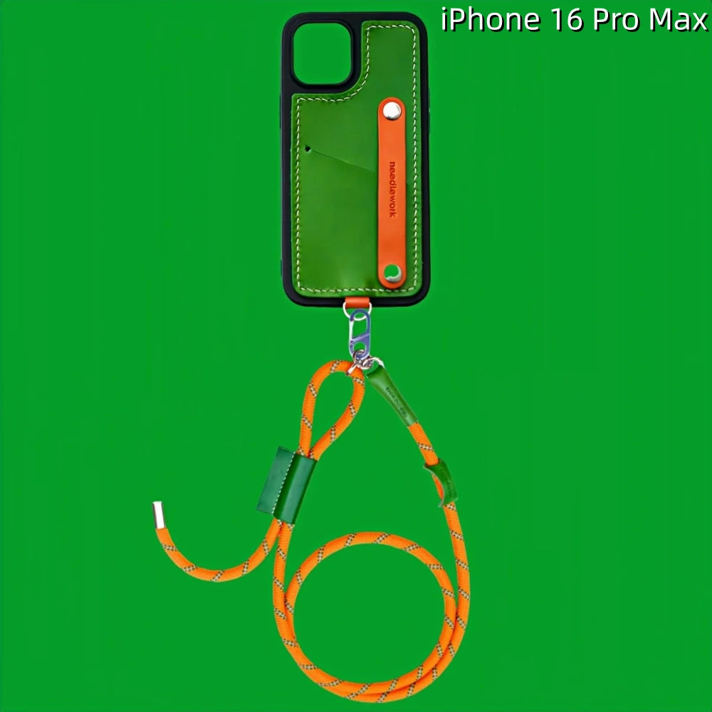 iPhone 16 Pro Max Leather Case | with Strap and Card Holder