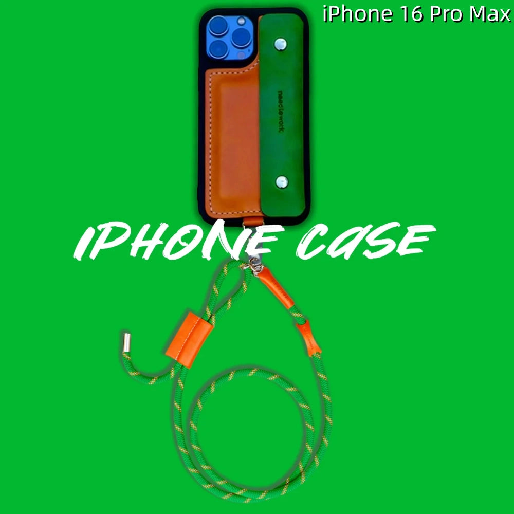 iPhone 16 Pro Max Leather Case | with Strap Card and Wallet