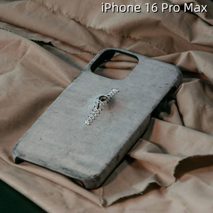 iPhone 16 Pro Max Leather Case | with 3D Eye Sutures Design