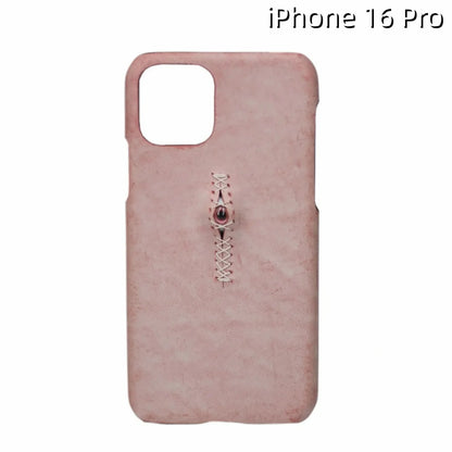 iPhone 16 Pro Leather Case | with 3D Eye Sutures Design