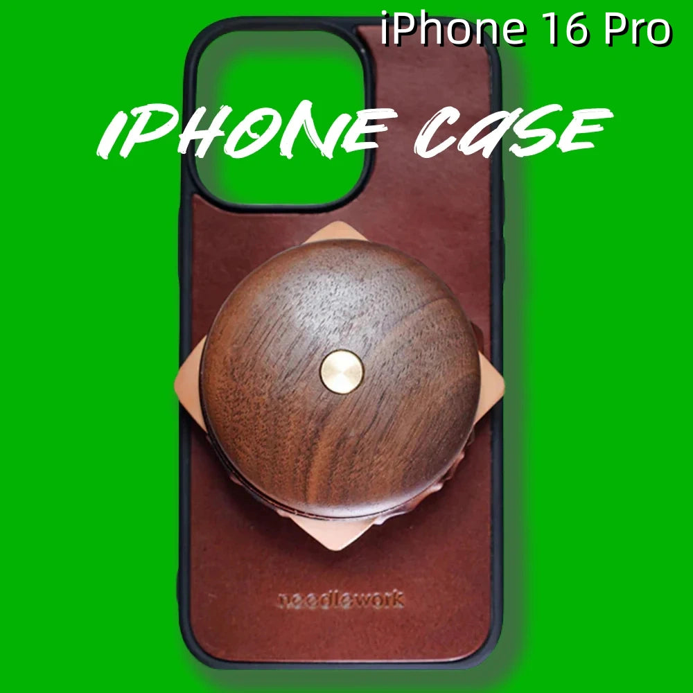 iPhone 16 Pro Leather Case | with Removable Handle | Hamburger style