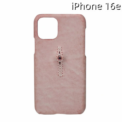 iPhone 16e Leather Case | with 3D Eye Sutures Design
