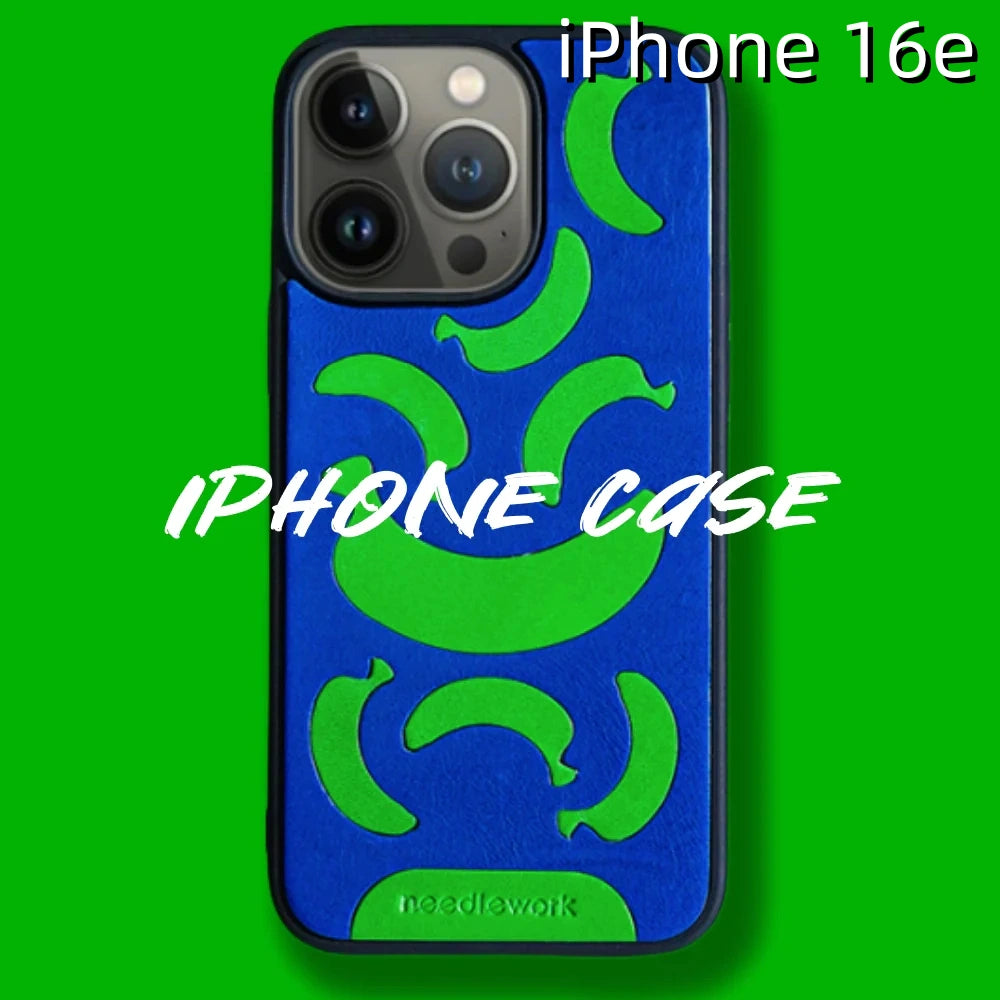 iPhone 16e Leather Case | with Hand Made Banana Design