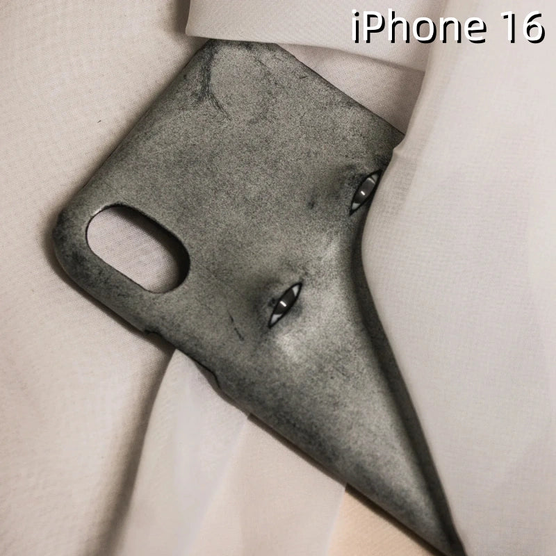 iPhone 16 Leather Case | with 3D Eye Pattern
