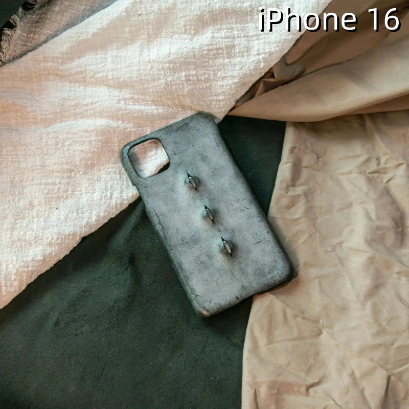 iPhone 16 Leather Case | with 3D Eye Pattern