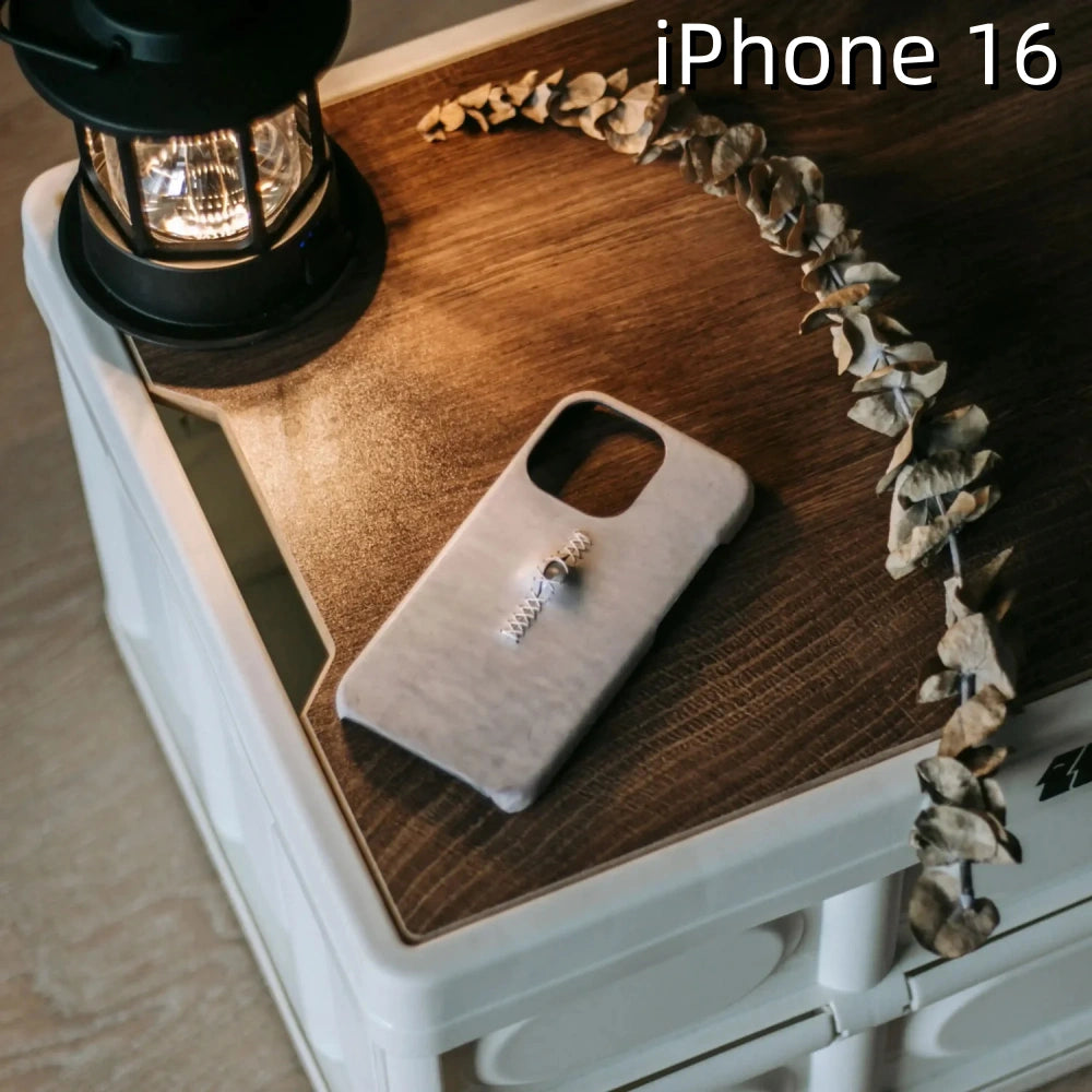 iPhone 16 Leather Case | with 3D Eye Sutures Design