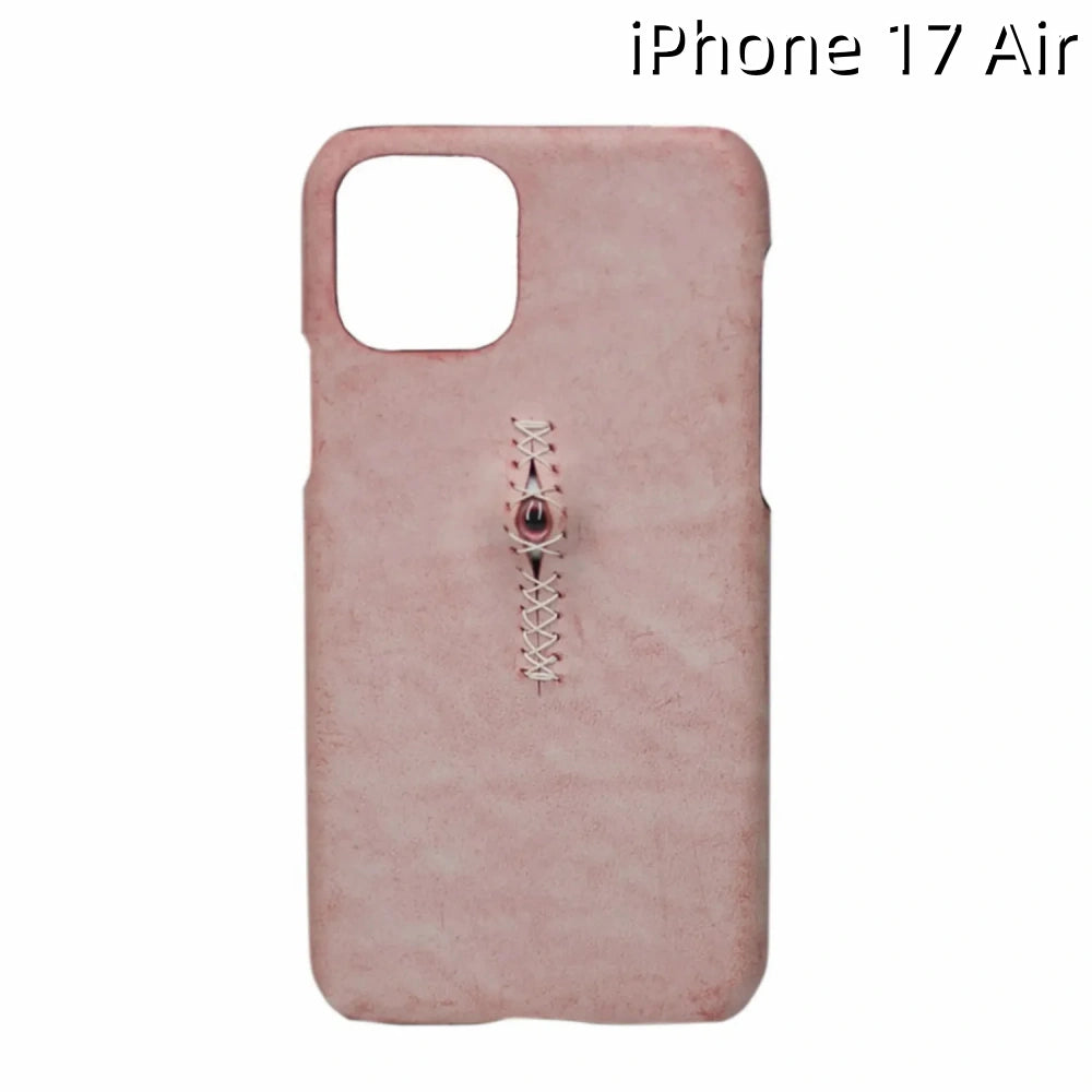 iPhone 17 Air Leather Case | with 3D Eye Sutures Design