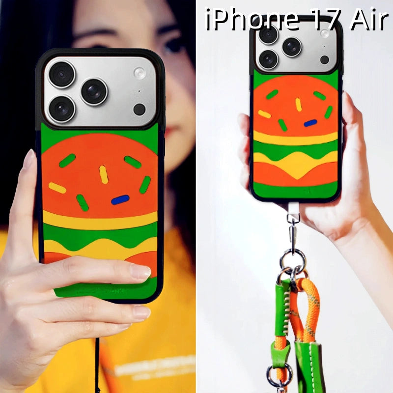 iPhone 17 Air Leather Case | with Hand Made Hamburger Design