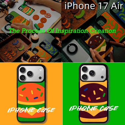 iPhone 17 Air Leather Case | with Hand Made Hamburger Design
