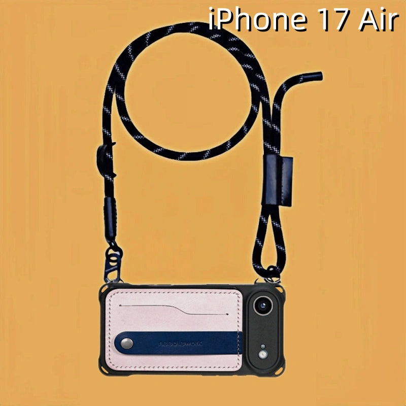아이폰 17 에어 가죽 케이스 | 카드 홀더 및 탈착식 스트랩 포함