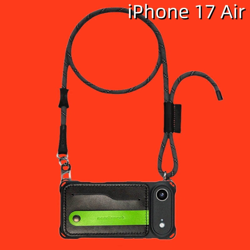 아이폰 17 에어 가죽 케이스 | 카드 홀더 및 탈착식 스트랩 포함