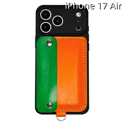 iPhone 17 Air レザーケース | 取り外し可能なストラップ、カード、ウォレット付き