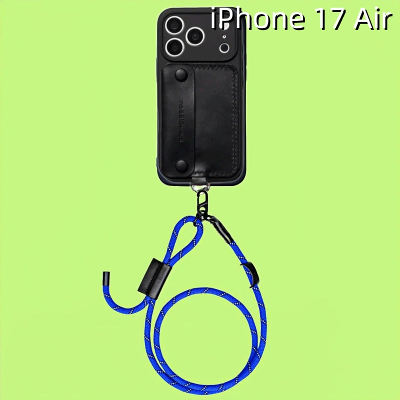 iPhone 17 Air レザーケース | 取り外し可能なストラップ、カード、ウォレット付き