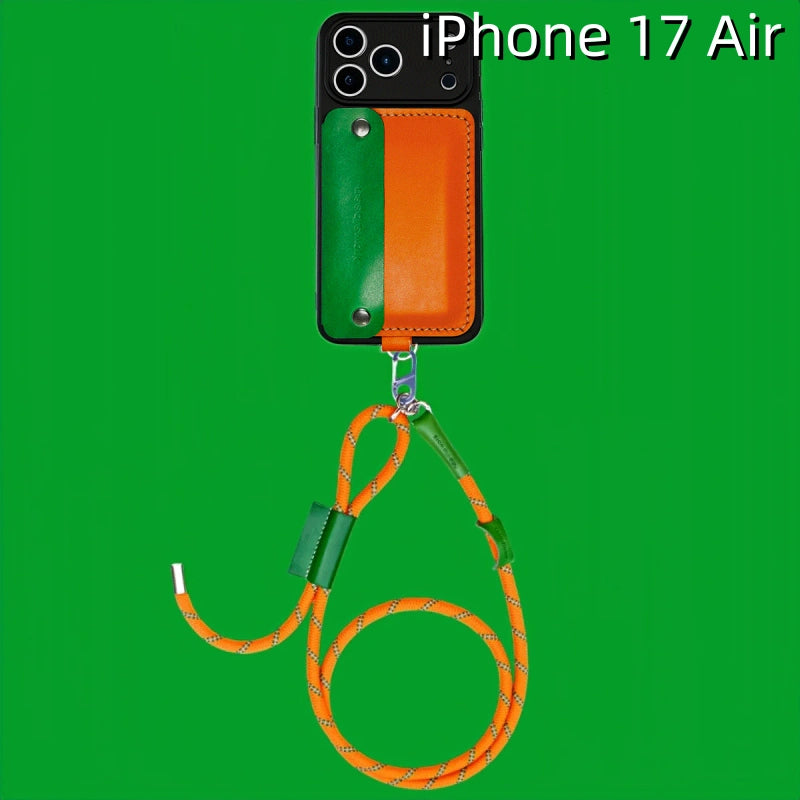 iPhone 17 Air レザーケース | 取り外し可能なストラップ、カード、ウォレット付き