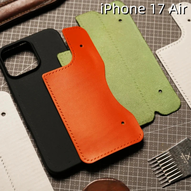 iPhone 17 Air レザーケース | 取り外し可能なストラップ、カード、ウォレット付き