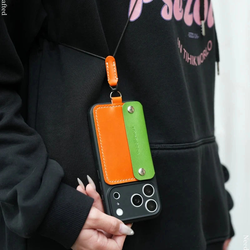 iPhone 17 Air Leather Case | with Removable Strap Card and Wallet