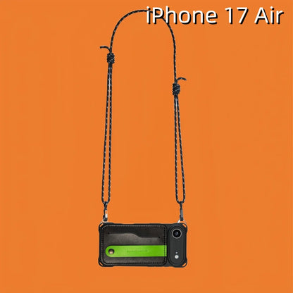 iPhone 17 Air Leather Case | with Removable Strap Crossbody and Card Holder