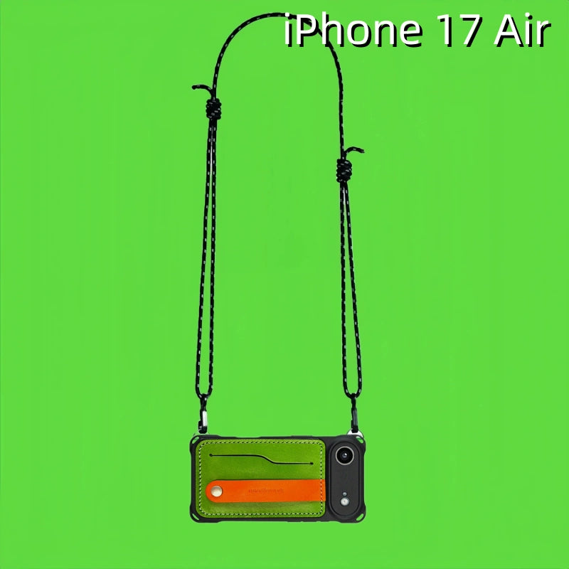 iPhone 17 Air Leather Case | with Removable Strap Crossbody and Card Holder