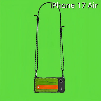 iPhone 17 Air Leather Case | with Removable Strap Crossbody and Card Holder