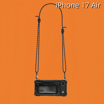 iPhone 17 Air Leather Case | with Removable Strap Crossbody and Wallet
