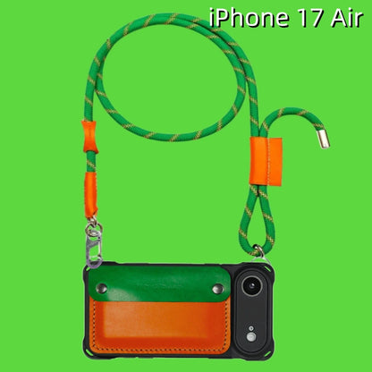 iPhone 17 Air レザーケース | 取り外し可能なストラップとウォレット付き