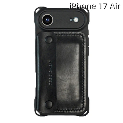 iPhone 17 Air レザーケース | 取り外し可能なストラップとウォレット付き