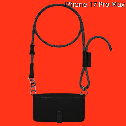 iPhone 17 Pro Max Leather Case | with Strap and Flip Wallet