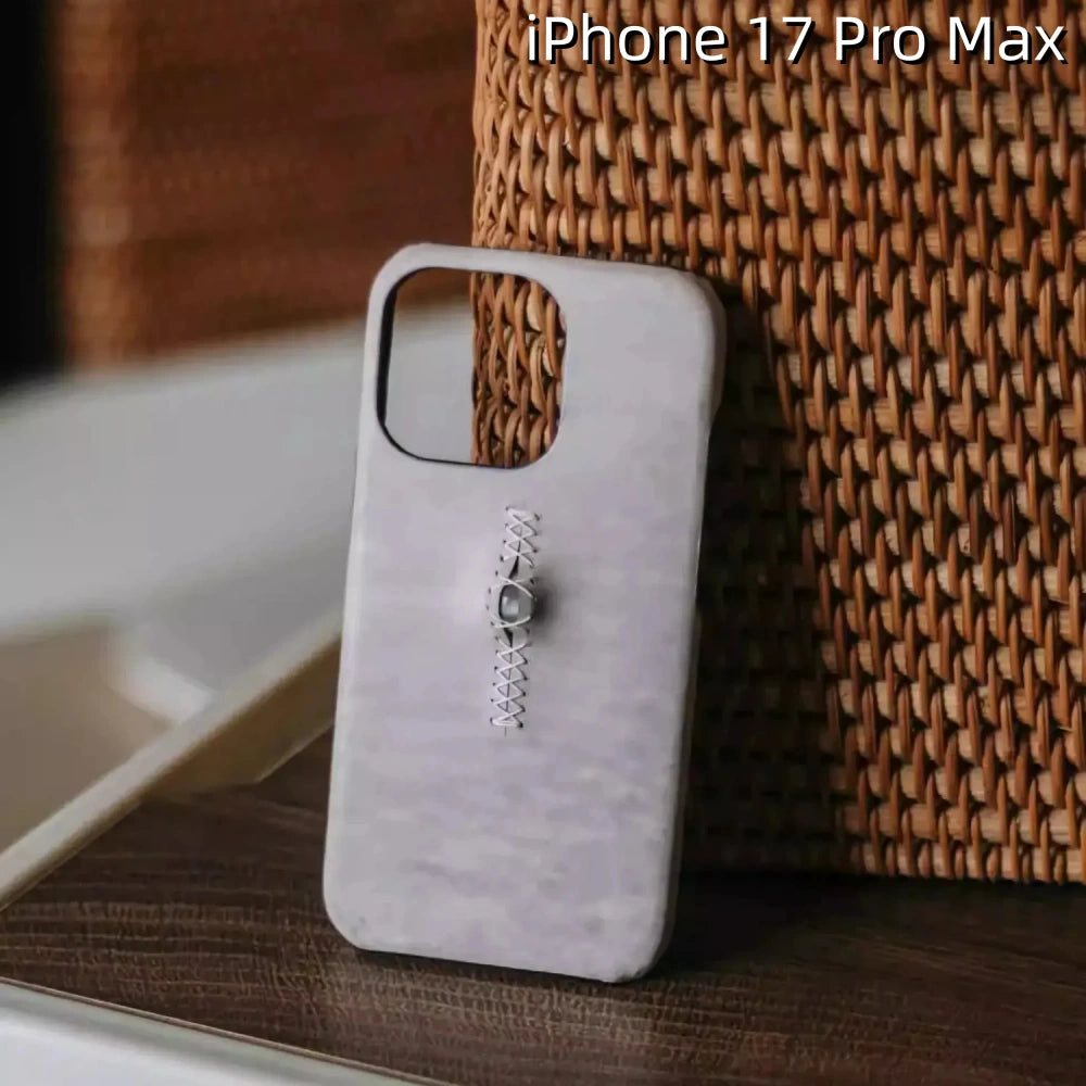 iPhone 17 Pro Max Leather Case | with 3D Eye Sutures Design