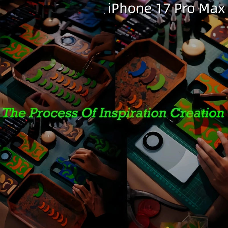 iPhone 17 Pro Max Leather Case | with Hand Made | Banana Design