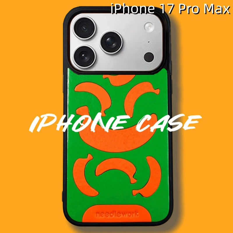 iPhone 17 Pro Max Leather Case | with Hand Made | Banana Design