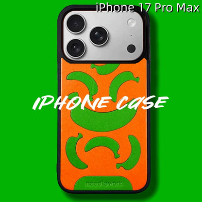 iPhone 17 Pro Max Leather Case | with Hand Made | Banana Design