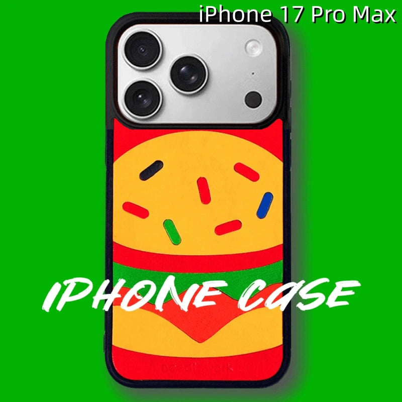iPhone 17 Pro Max Leather Case | with Hand Made Hamburger Design