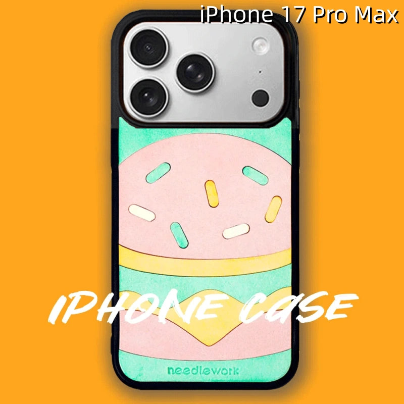 iPhone 17 Pro Max Leather Case | with Hand Made Hamburger Design
